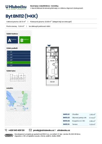 Prodej bytu 1+kk, Brno, Ondrova, 29 m2