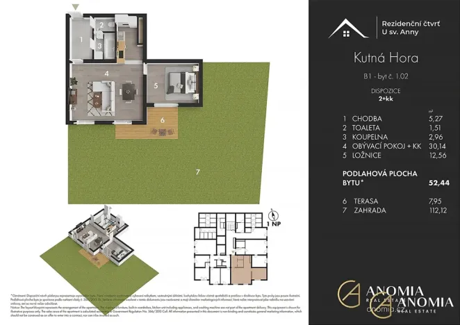 Prodej bytu 2+kk, Kutná Hora, Plk. Loudy, 56 m2