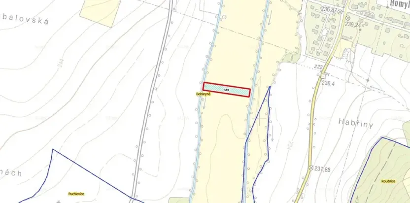 Prodej louky, Boharyně, 4750 m2