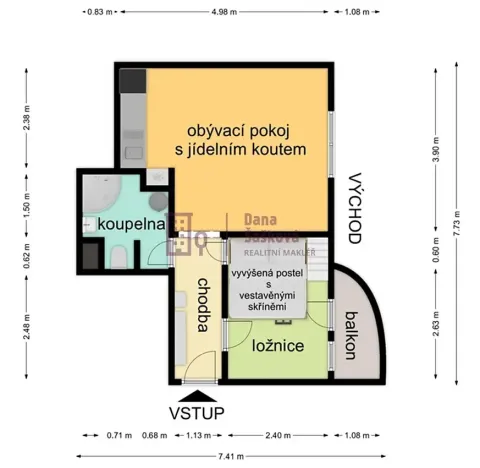 Prodej bytu 2+kk, Jindřichův Hradec, Nušlova, 45 m2