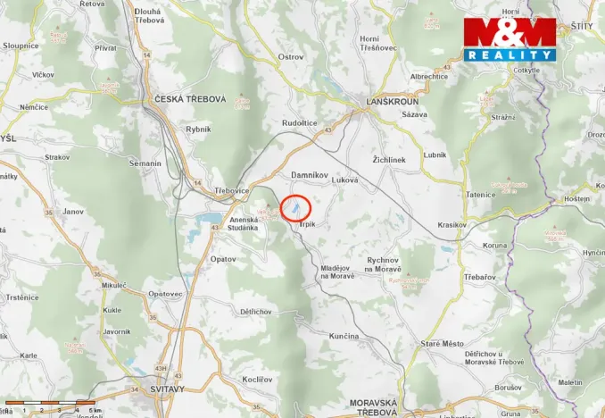 Prodej pole, Damníkov, 72416 m2