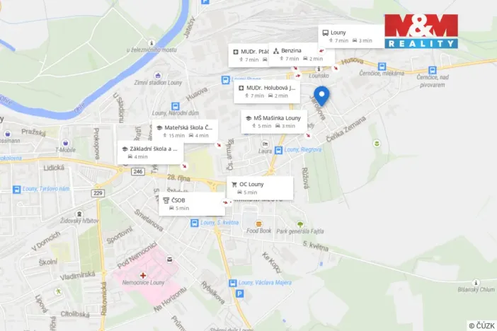 Pronájem bytu 2+1, Louny, Nerudova, 55 m2