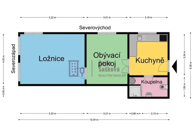 Pronájem bytu 2+1, Jindřichův Hradec, nám. Míru, 50 m2