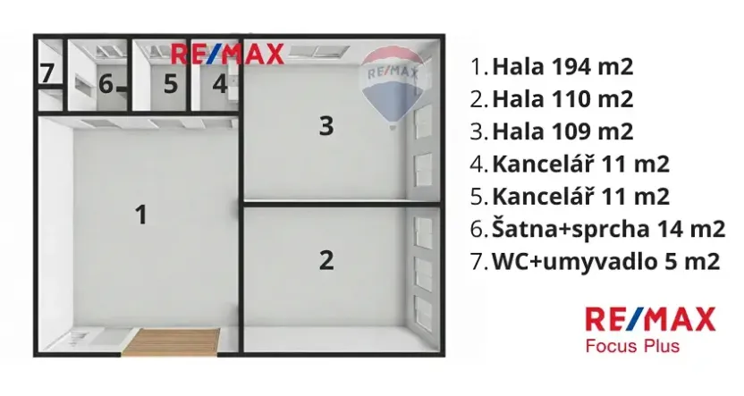 Pronájem výrobních prostor, Měřín, 454 m2