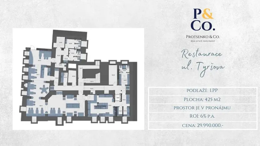 Prodej restaurace, Praha - Nové Město, Legerova, 425 m2