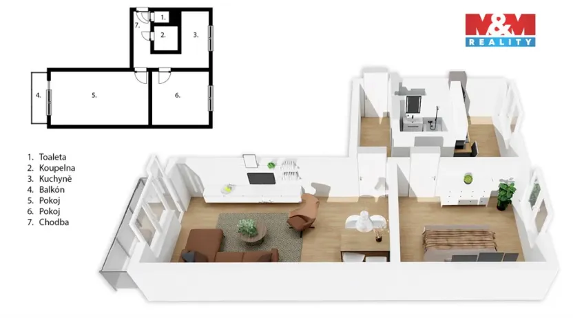 Prodej bytu 2+1, Praha - Záběhlice, Malovická, 55 m2