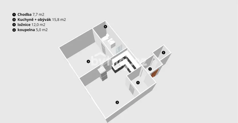 Pronájem bytu 2+kk, Louny, Jablonského, 41 m2