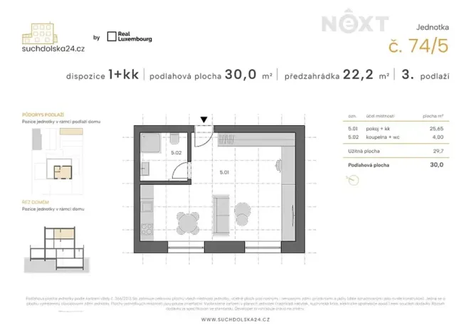 Prodej bytu 1+1, Praha - Sedlec, Suchdolská, 27 m2