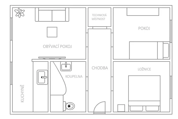 Pronájem bytu 3+1, Most, Česká, 62 m2