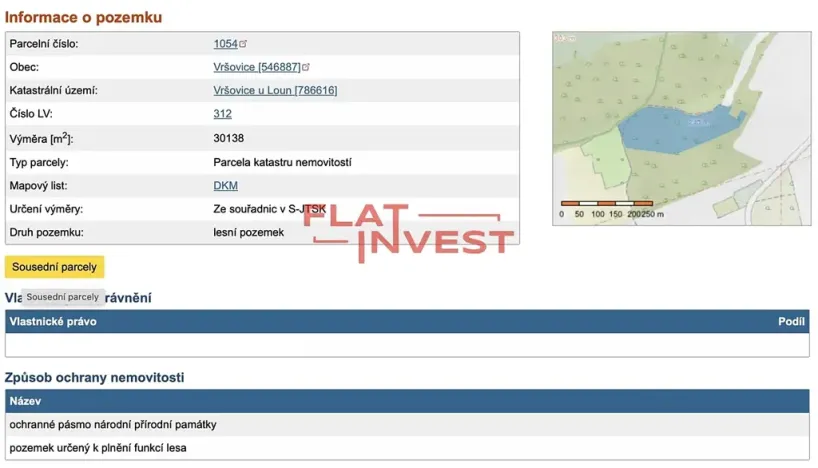 Prodej lesa, Vršovice, 162726 m2