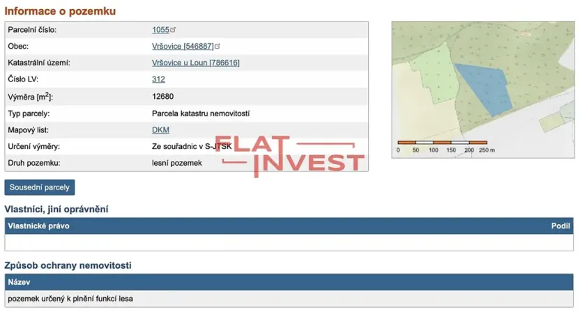Prodej lesa, Vršovice, 162726 m2