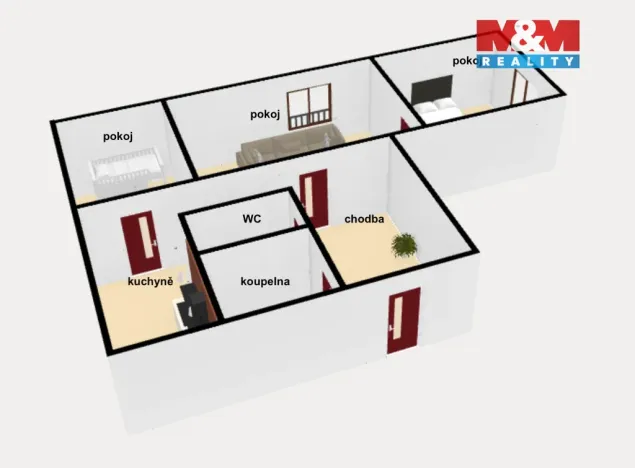 Prodej bytu 3+1, Náchod, Běloveská, 59 m2