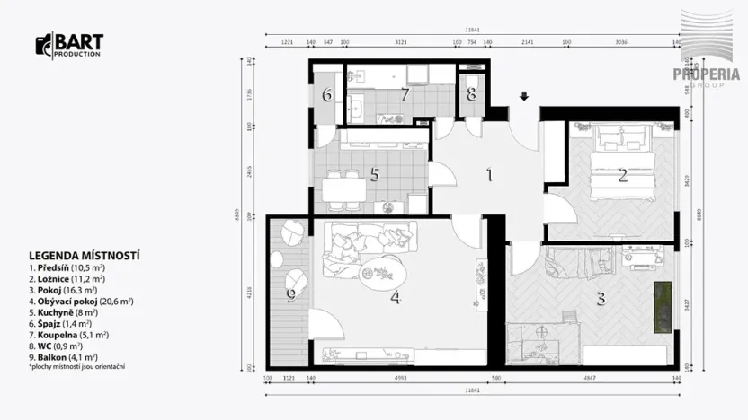 Prodej bytu 3+1, Ostrovačice, Žebětínská, 84 m2