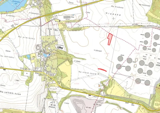 Prodej pole, Uhy, 9570 m2