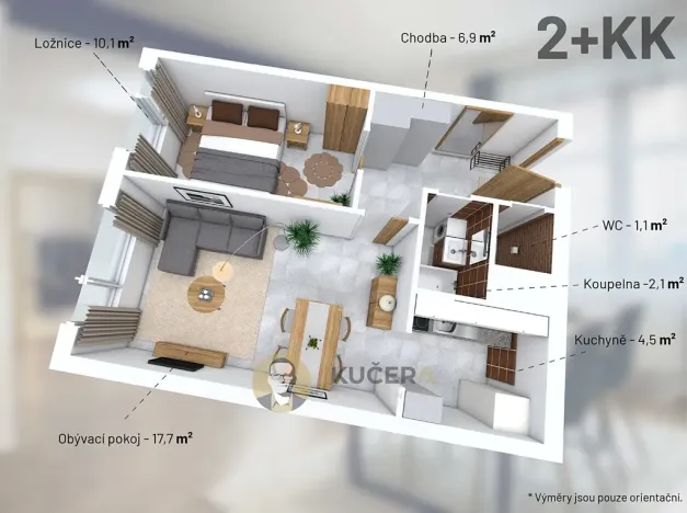 Pronájem bytu 2+kk, Kralupy nad Vltavou, sídl. U Cukrovaru, 42 m2