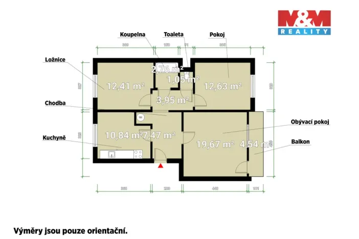 Pronájem bytu 3+1, Bezvěrov - Dolní Jamné, 70 m2