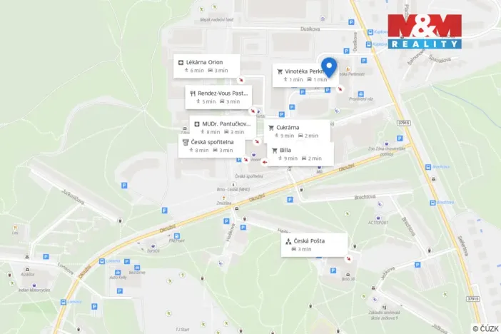 Pronájem bytu 2+kk, Brno, Dusíkova, 57 m2