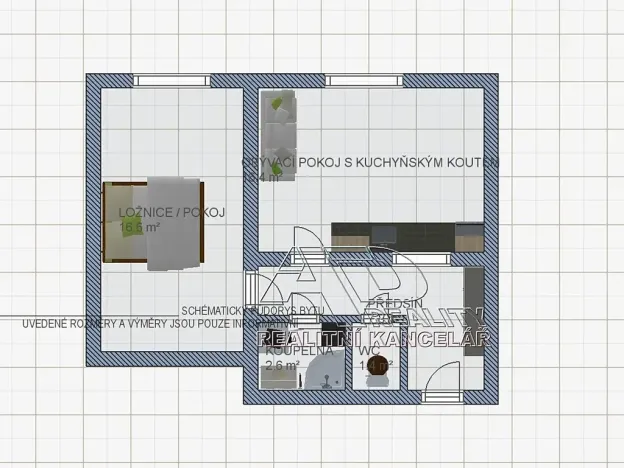 Pronájem bytu 2+kk, České Budějovice, 44 m2