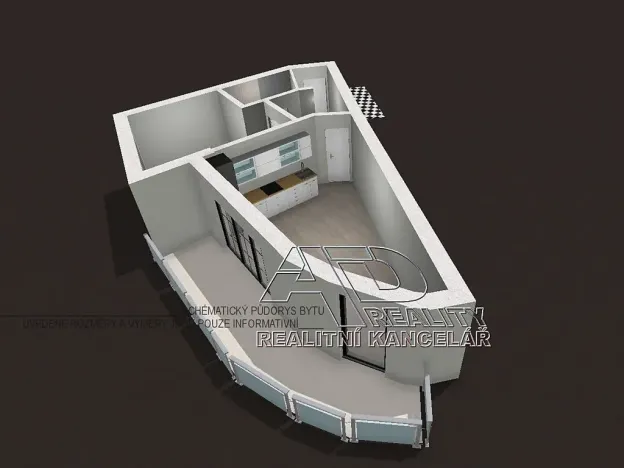 Pronájem bytu 2+kk, České Budějovice, Na Zlaté stoce, 50 m2