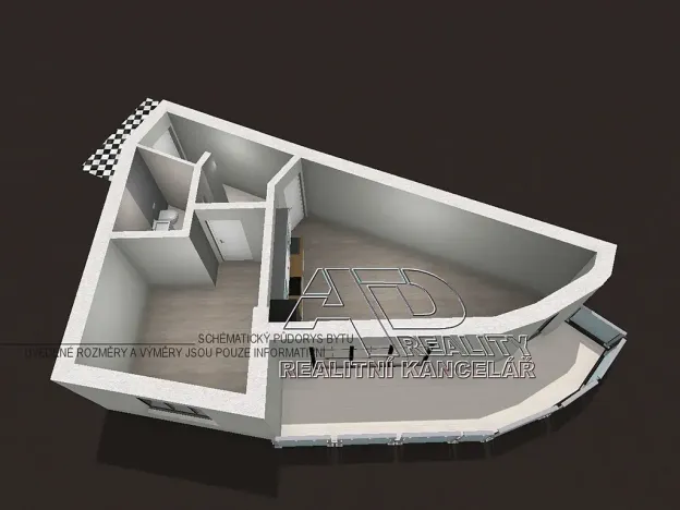 Pronájem bytu 2+kk, České Budějovice, Na Zlaté stoce, 50 m2