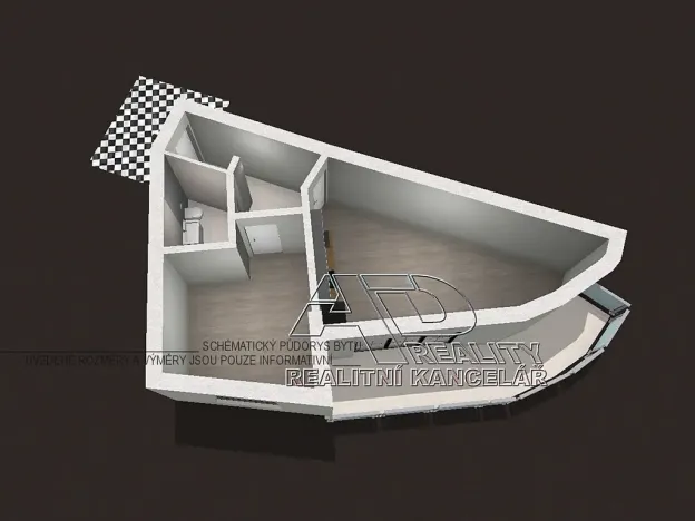 Pronájem bytu 2+kk, České Budějovice, Na Zlaté stoce, 50 m2