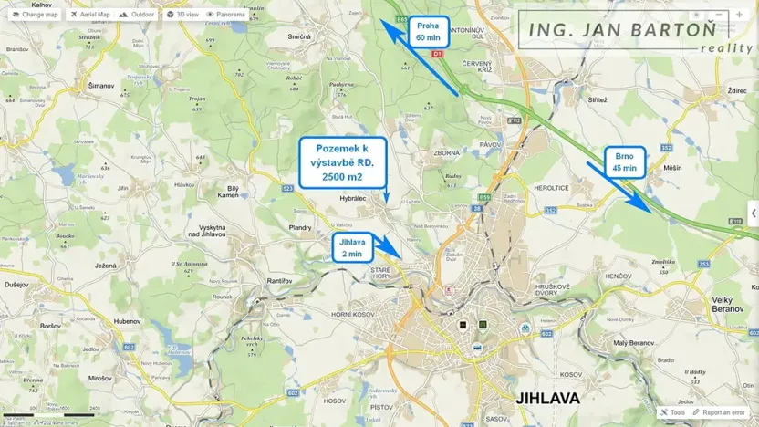Prodej pozemku pro bydlení, Hybrálec, 2500 m2