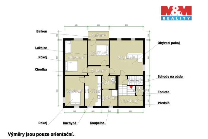 Prodej bytu 4+1, Černošice, Komenského, 109 m2