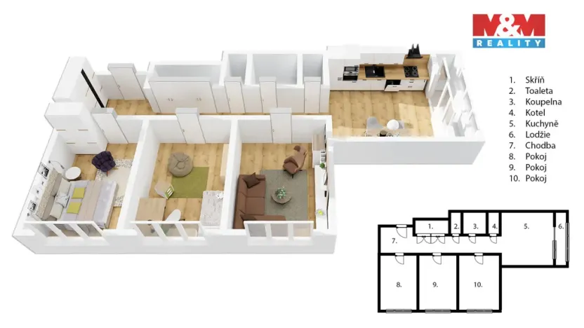 Prodej bytu 3+1, Praha - Smíchov, Na Václavce, 89 m2