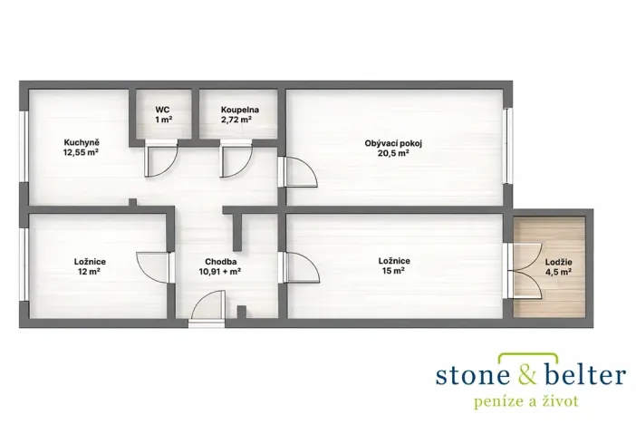 Prodej bytu 3+1, Praha - Černý Most, Bryksova, 77 m2