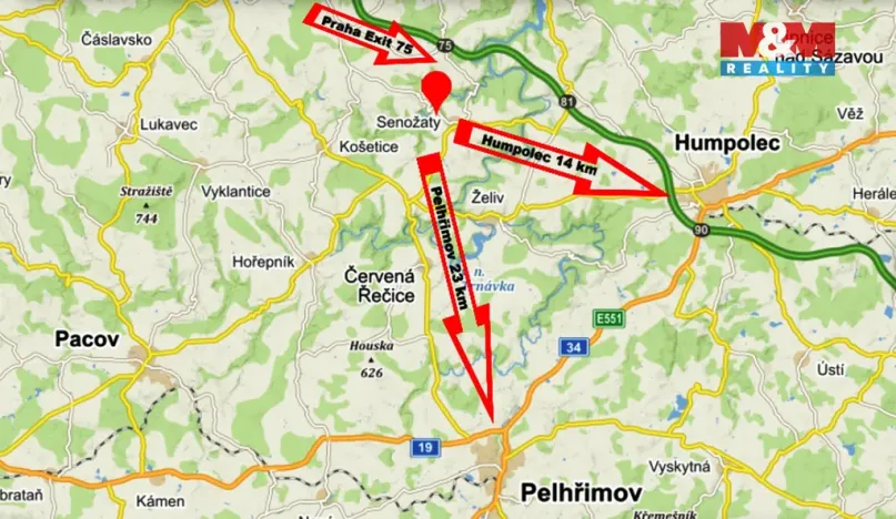 Pronájem bytu 2+1, Senožaty, 49 m2