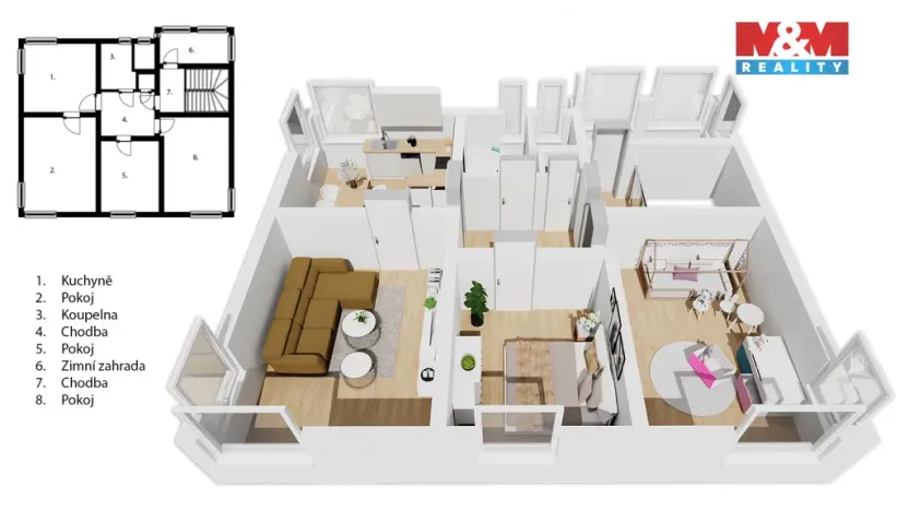 Prodej bytu 3+1, Vyšší Brod, Poschoďová, 92 m2