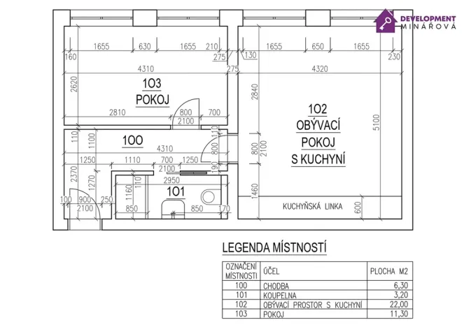 Pronájem bytu 2+kk, Letovice, Komenského, 42 m2