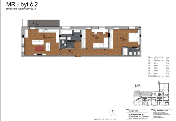 Pronájem bytu 3+kk, Kladno, Vrchlického, 96 m2