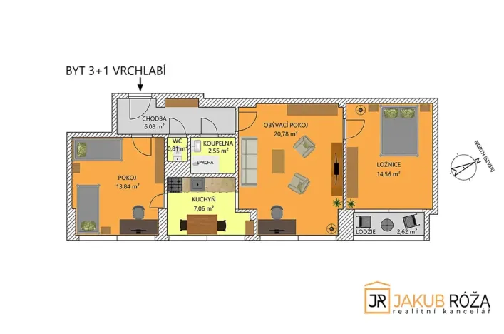 Pronájem bytu 3+1, Vrchlabí, Nerudova, 65 m2