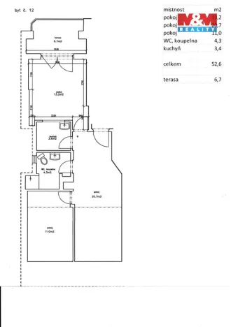 Pronájem bytu 3+1, Praha - Vršovice, Holandská, 53 m2