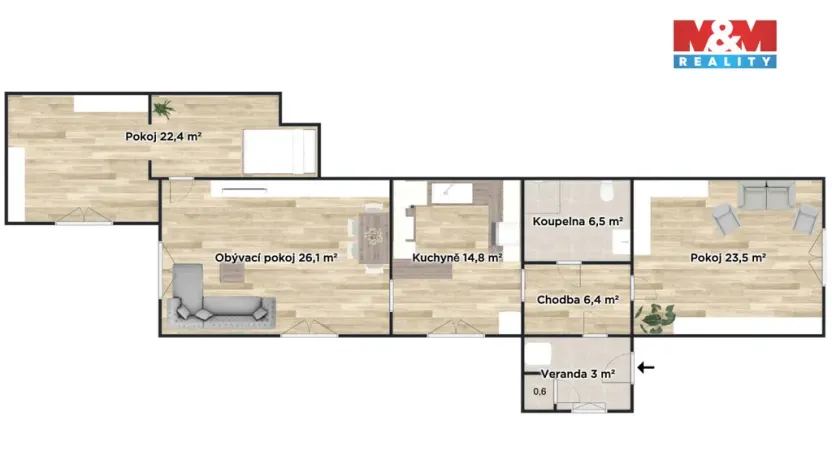 Prodej rodinného domu, Městec Králové, Palackého, 103 m2