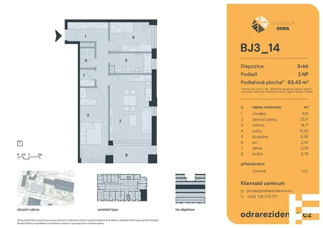 Prodej bytu 3+kk, Praha - Bohnice, Lodžská, 78 m2