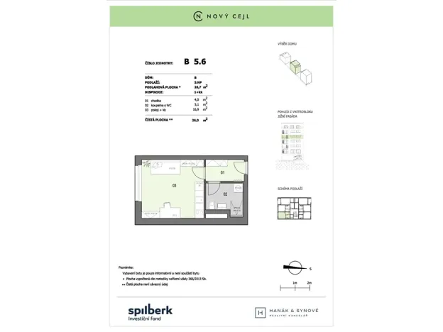 Pronájem bytu 1+kk, Brno, Cejl, 26 m2