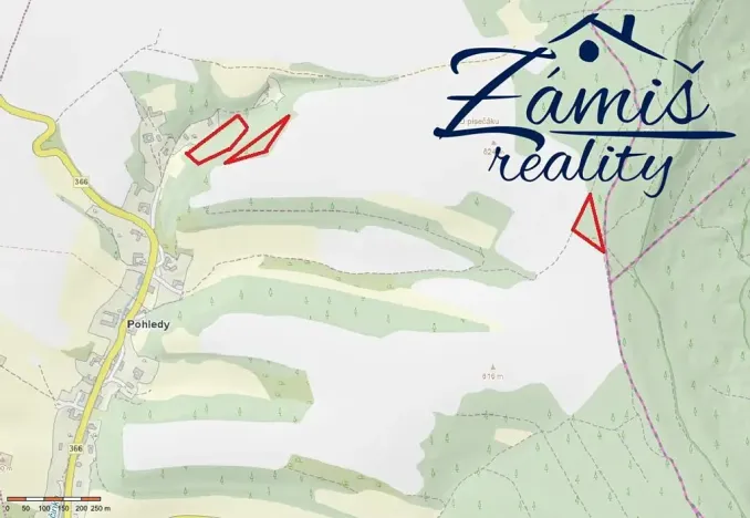 Prodej lesa, Pohledy, 7200 m2