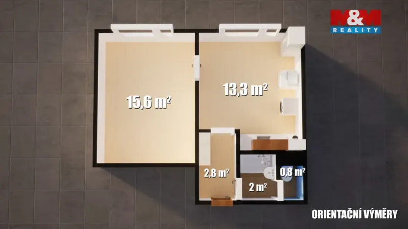 Prodej bytu 1+1, Ústí nad Labem - Severní Terasa, Kmochova, 33 m2