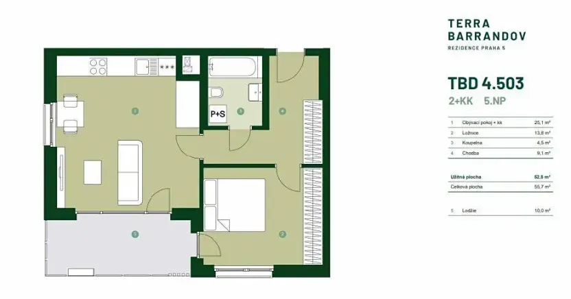 Prodej bytu 2+kk, Praha - Hlubočepy, Silurská, 56 m2