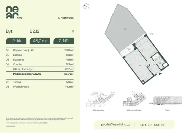Prodej bytu 2+kk, Praha - Libeň, Na kopečku, 43 m2