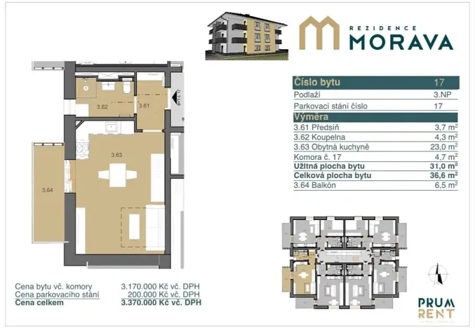 Prodej bytu 1+kk, Zábřeh, Leštinská, 36 m2