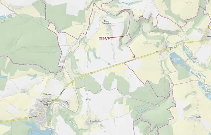 Dražba pozemku, Římov, 682 m2