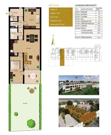 Prodej podílu bytu 3+kk, Přezletice, Zahradní, 148 m2