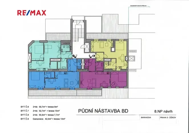 Prodej půdního prostoru, Praha - Žižkov, Baranova, 117 m2