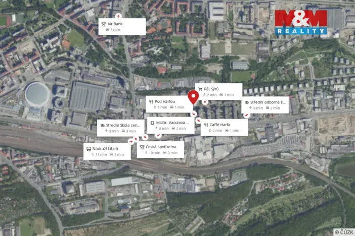 Pronájem bytu 2+kk, Praha - Vysočany, Pod Harfou, 52 m2