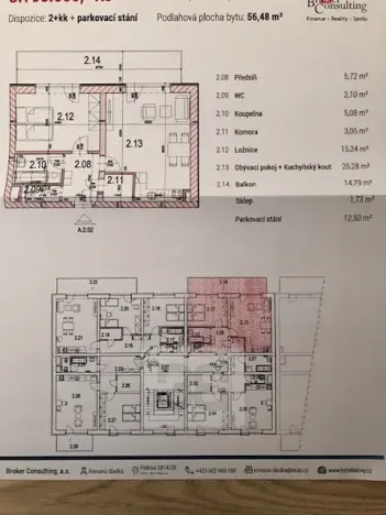 Pronájem bytu 2+kk, Klatovy, Cibulkova, 56 m2