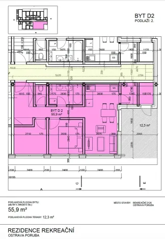 Prodej bytu 3+kk, Ostrava, Rekreační, 51 m2