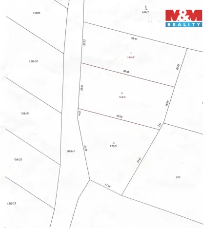 Prodej louky, Velké Popovice, 1030 m2